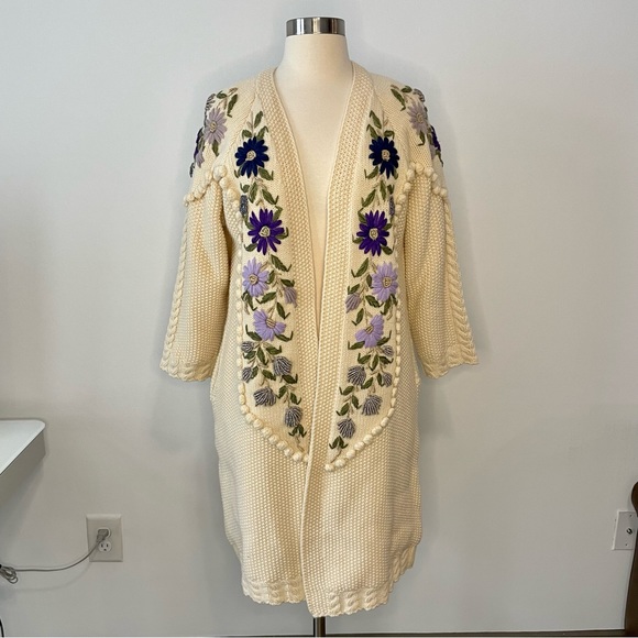 Line Markvardsen Vintage Embroidered Cardigan Sweater - Picture 2 of 13